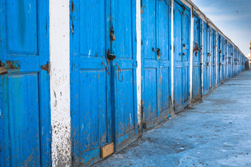 blue doors in essaouira,Morocco