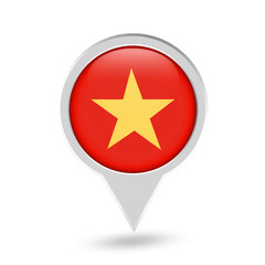 Vietnam Flag Round Pin Icon