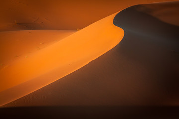 Desert dune at Erg Chebbi near Merzouga in Morocco.