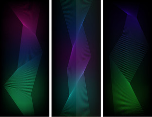 Neon glow light effect Set banners background03