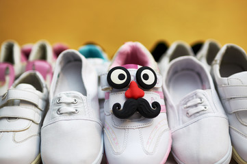 pile of children's shoes