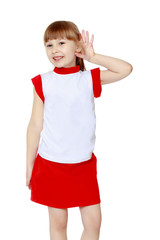 Little girl eavesdropping