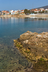 Coastline of Town of Limenaria, Thassos island, East Macedonia and Thrace, Greece  