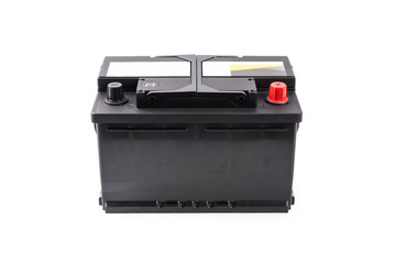 Car battery isolated on white background.