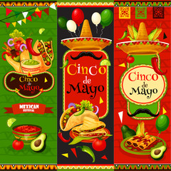 Mexican Cinco de Mayo vector fiesta banners