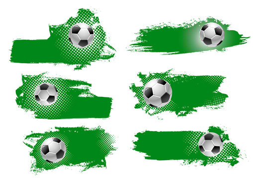 Vector soccer or football ball green backdrops
