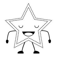 kawaii excited star icon over white background, vector illustration