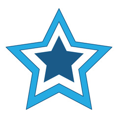 star shape icon over white background, blue shading design. vector illustration
