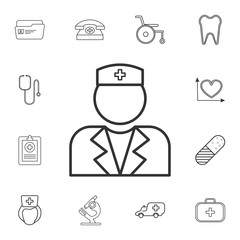 Nurse male Icon. Detailed set of medicine outline icons. Premium quality graphic design icon. One of the collection icons for websites, web design, mobile app
