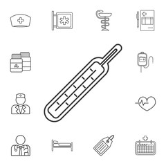 Thermometer icon. Detailed set of medicine outline icons. Premium quality graphic design icon. One of the collection icons for websites, web design, mobile app
