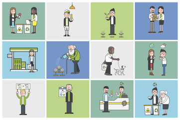 Illustration set of environmental