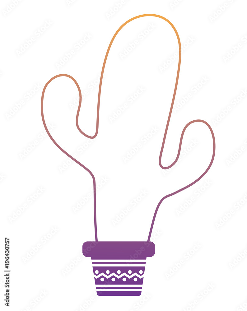 Wall mural cactus flower in pot icon over white background, vector illustration