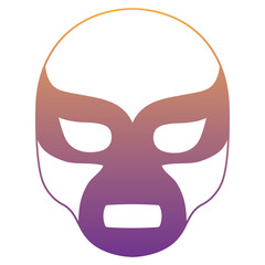 wrestling mask icon over white background, colorful design.  vector illustration