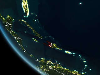 Satellite view of Haiti at night
