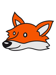 schön kopf gesicht süß niedlich klein kind fuchs schön design cool comic cartoon clipart logo tier wald
