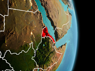 Morning over Eritrea on Earth