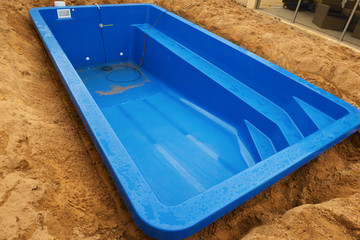  Swimming pool under construction.