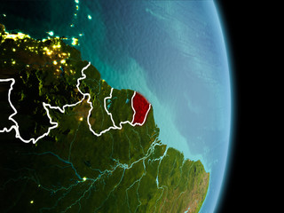 Morning over French Guiana on Earth