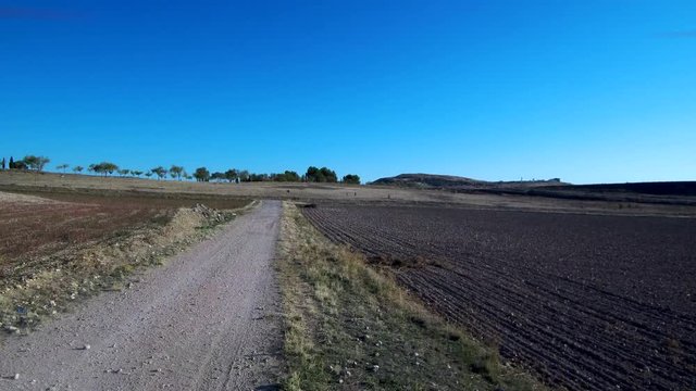 Drone en Parque Arqueológico de Segóbriga. Yacimiento romano y celta en Saelices, Cuenca (Castilla la Mancha,España) Video aereo con Dron