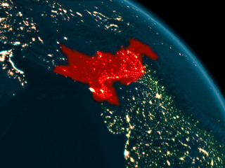 Night view of Pakistan on Earth