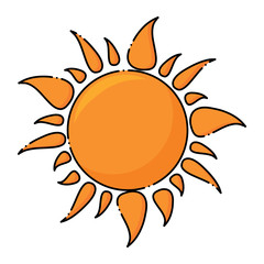 sun shape icon over white background, colorful design. vector illustration