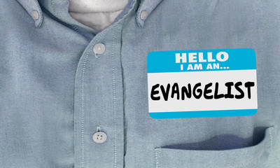 Evangelist Hello Name Tag Sticker Supporter Preacher  3d Illustration
