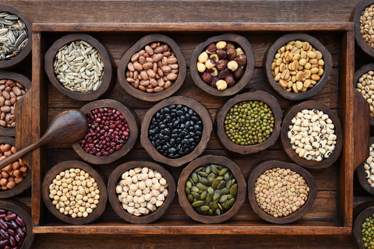 collection of different legumes for background