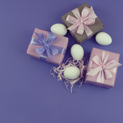 Easter gift Box set and white eggs.