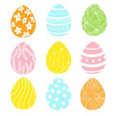 Easter egg colorful set. Happy Easter templates for card