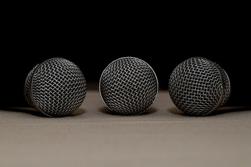 Three Microphone with copy space