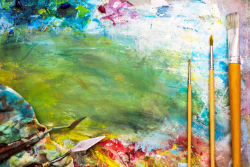 The palette on the canvas. Background for decoration