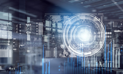 Futuristic user interface. Mixed media