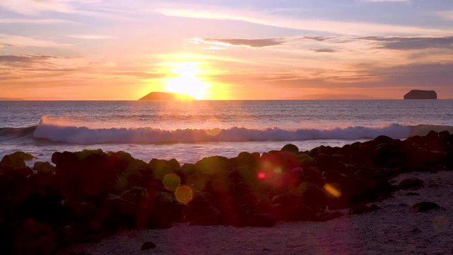Sunset over the Galapagos Islands, Ecuador.