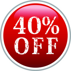 40% Red discount button
