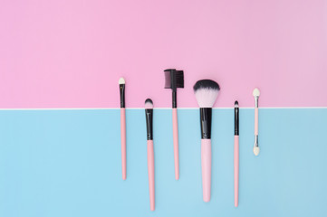 Set of makeup brushes for background