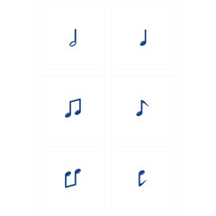 Musical Note Set Vector Template Design