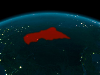 Orbit view of Central Africa at night