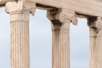 Greek columns against the Sky at Sunset