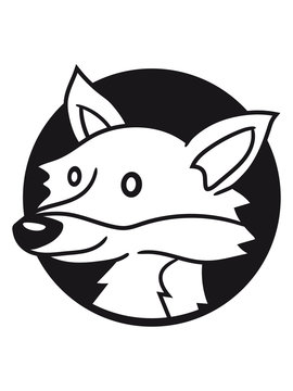 loch kreis rund sch&ouml;n sitzend s&uuml;&szlig; niedlich klein kind fuchs sch&ouml;n design cool comic cartoon clipart logo tier wald