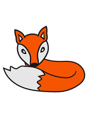 Obraz premium liegend sitzend rund liegend kugel schlafen fuchs schön design cool comic cartoon clipart logo tier wald