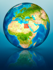Egypt on Earth on reflective surface