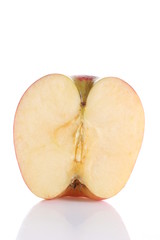 Red apple isolated on white background.
