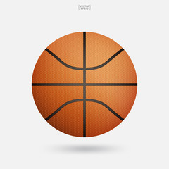 Obraz premium Basketball bal on white background. Vector illustration.