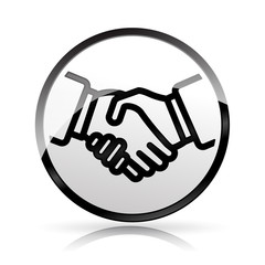 handshake icon on white background