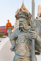 The Chinese stone sculptures decorated in Wat Arun Ratchawararam, Bangkok, Thailand