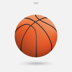 Fototapeta premium Basketball ball on white background. Vector illustration.