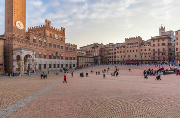 Fototapeta premium Siena (Italy) - The wonderful historic center of the famous city in Tuscany region, central italy, declared by UNESCO a World Heritage Site.