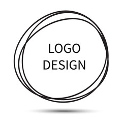 Fototapeta premium Logo design. Vector Hand drawn circle