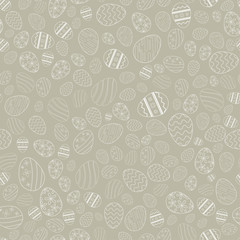 Seamless simple pattern with ornamental eggs. Easter background for printing on fabric, gift wrap and other printing.
