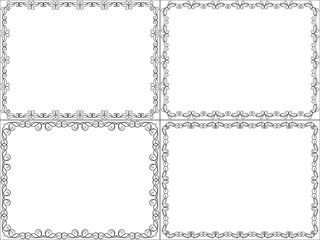 Set of four framed backgrounds